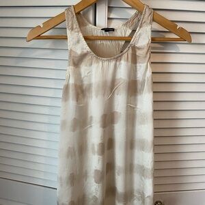 Club Monaco Ivory and Beige Sleeveless Blouse